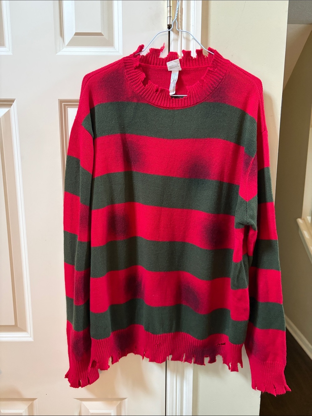 A Nightmare On Elm Street Distressed Crewneck Sweater costume, O/S